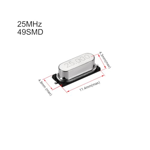 sourcing map Oscillateur Quartz 25MHz 5Pcs CMS 49SMD