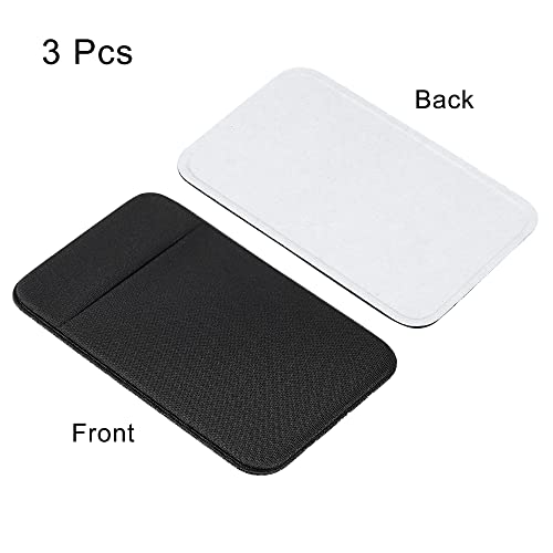 Sourcing Map Electronics porte-carte téléphone noir lot 3 spandex