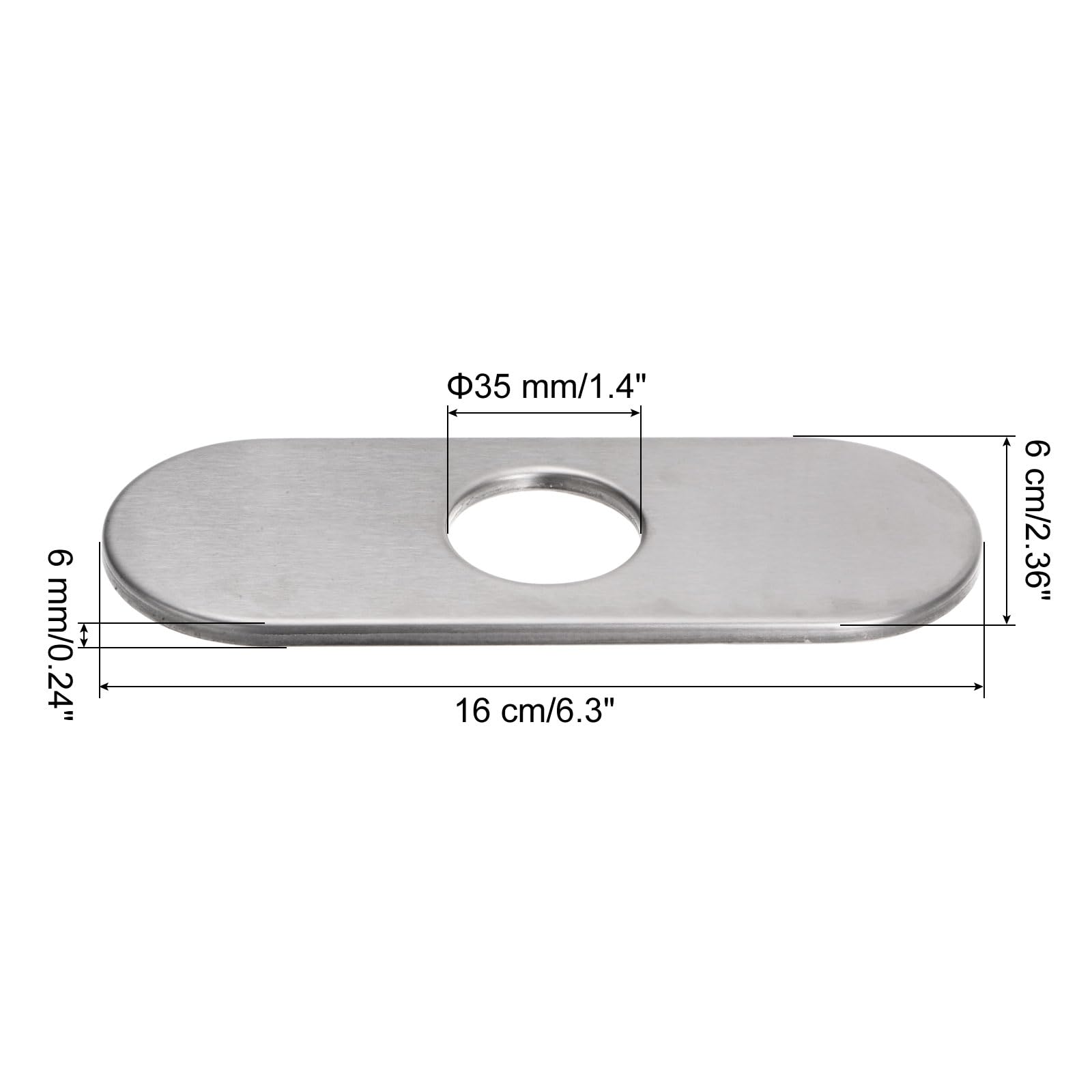 Sourcing Map Plaque Trou Évier Inox Argent 16cm