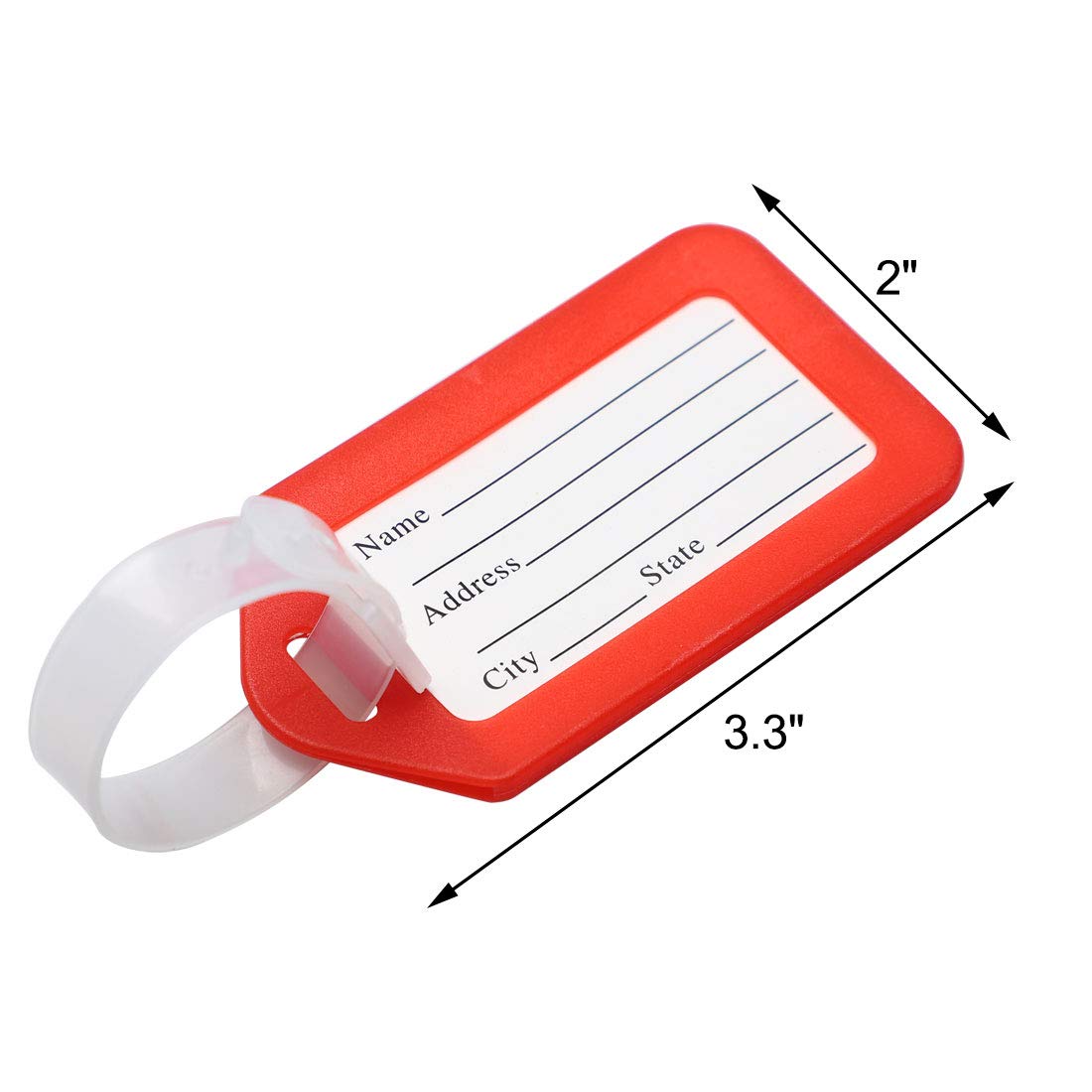 SOURCINGMAP Sports Étiquette Bagage Plastique Rouge Blanc Lot 10