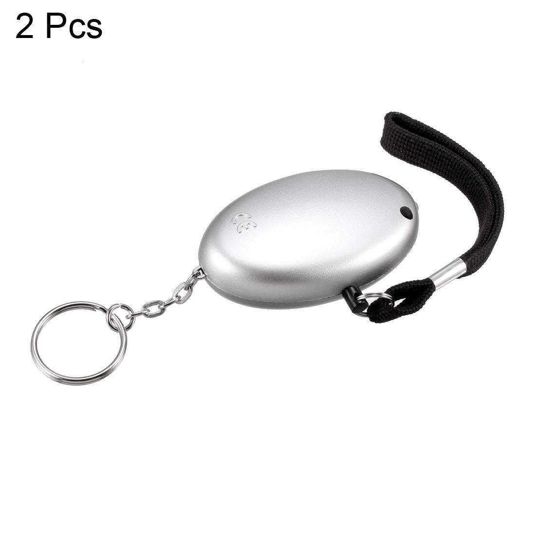 Sourcing Map Alarme personnelle porte-clés LED 130dB argenté lot 2