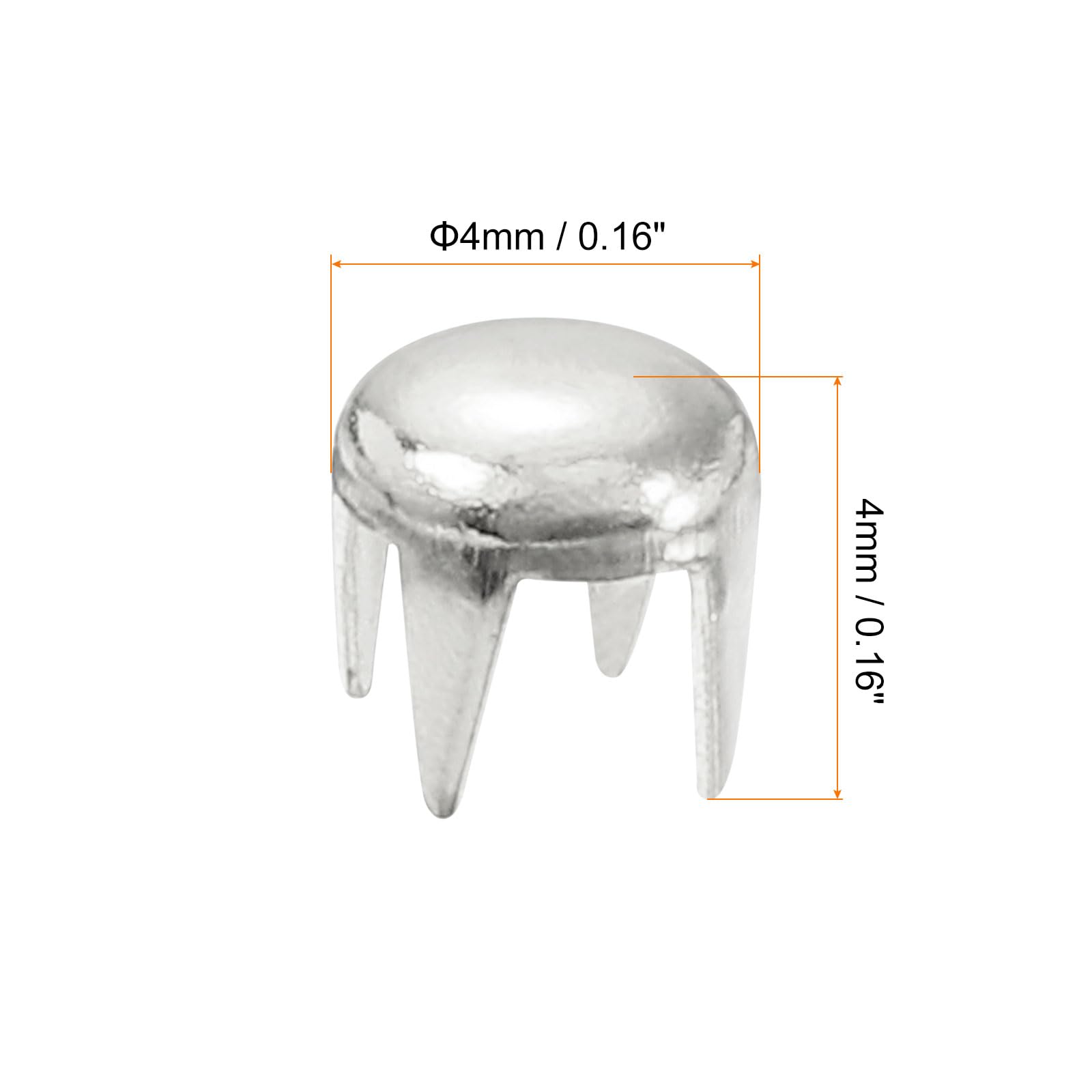 Sourcingmap Home & Garden Clou Dôme Métal Argenté 4mm Lot 100 Laiton