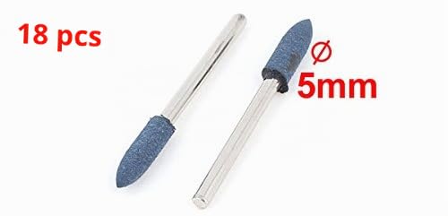 sourcingmap Lot 18 Meules sur Tige Caoutchouc Conique 5mm Bleu