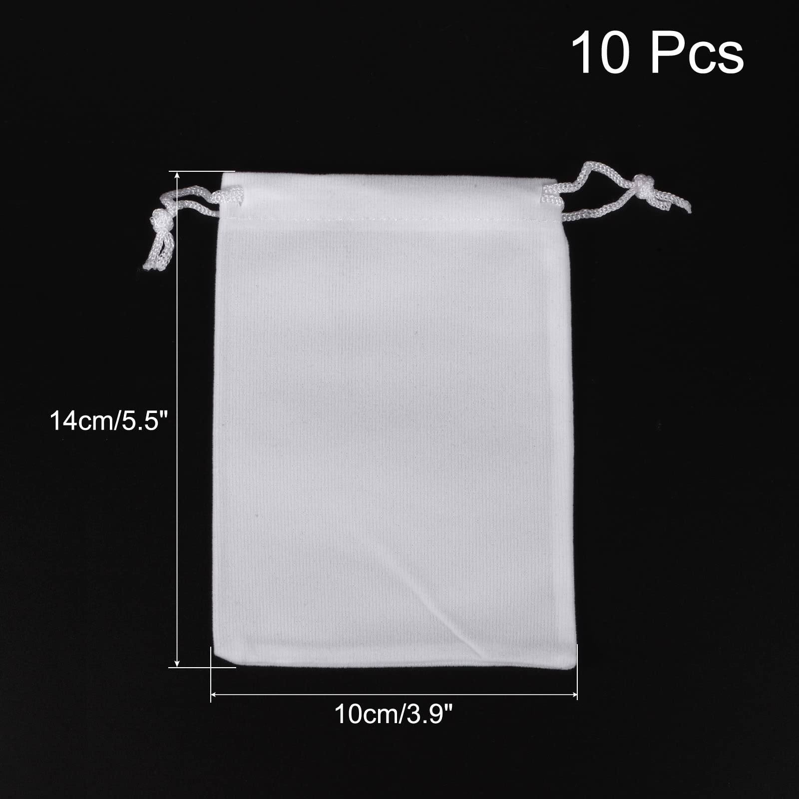 sourcing map Pochette Microfibre Blanc 14x10cm Lot 10 Lunettes
