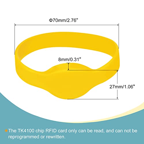 SOURCINGMAP TK4100 bracelet RFID 125kHz jaune lot 5 silicone