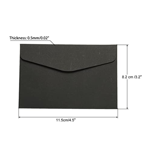 sourcing map Mini Enveloppes Noir 100 pcs 8,2x11,5cm papier