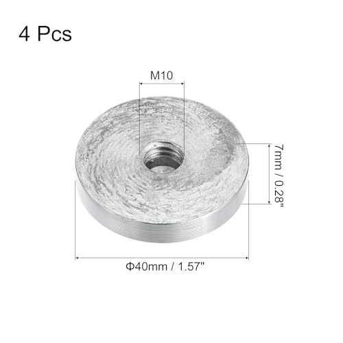 Sourcingmap Disque Aluminium Rond 40mm Argent 4 Pièces