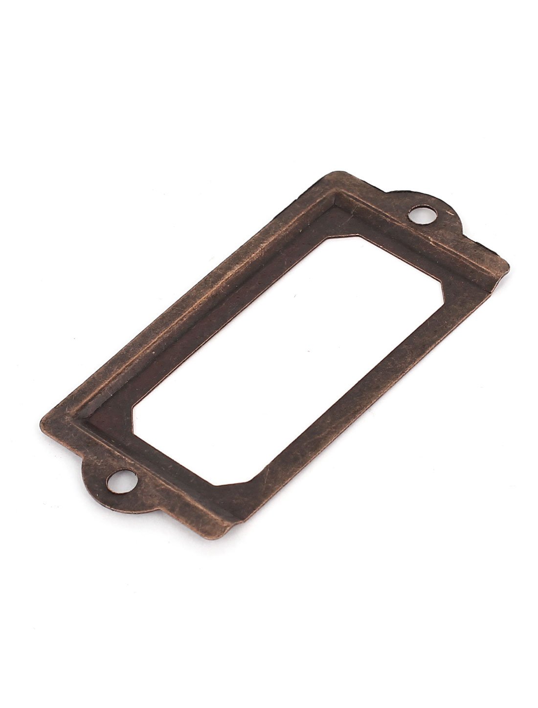 sourcing map Porte-étiquette métal 70 mm bronze lot 8