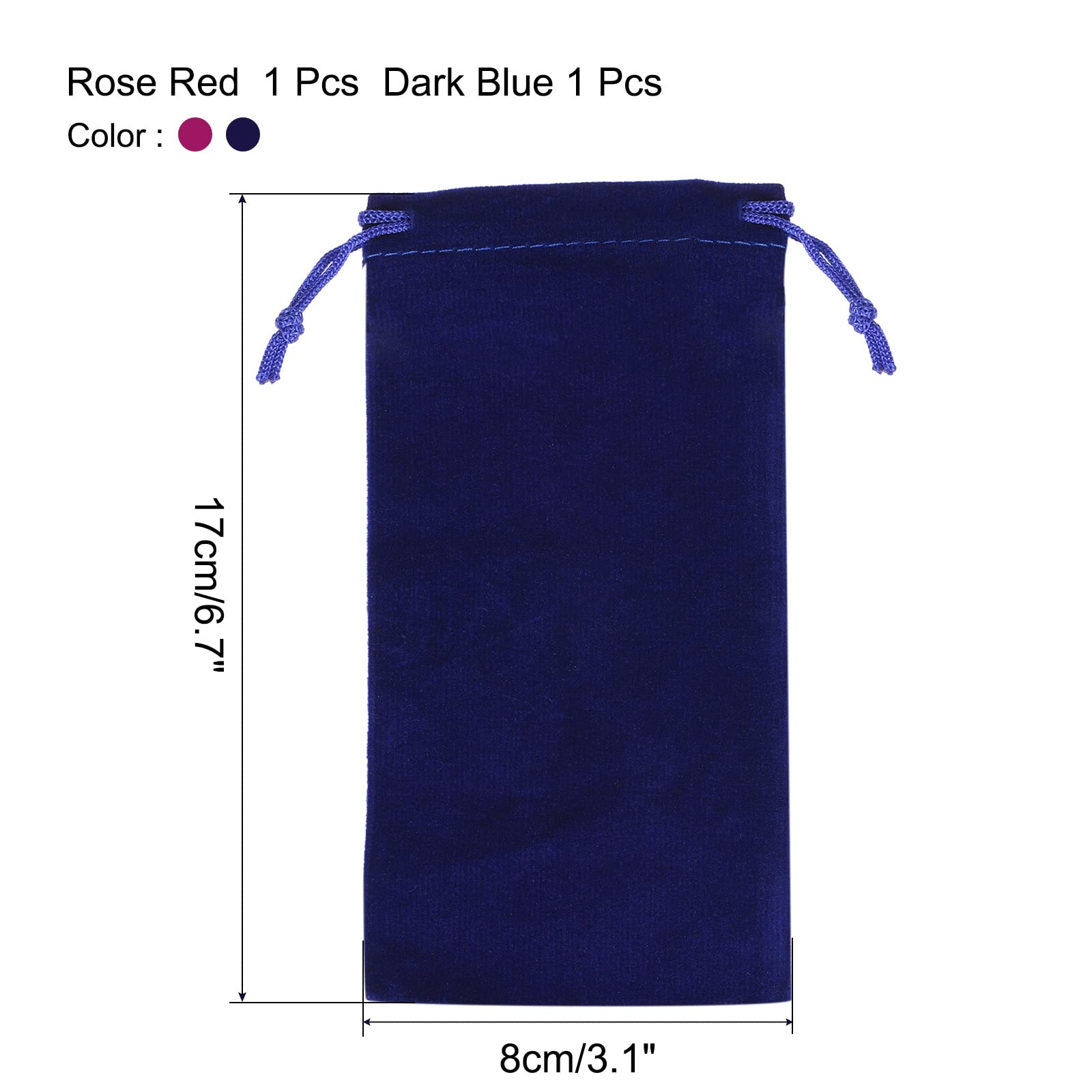 Sourcingmap 17x8cm Pochette Cordon Bleu Rose 2Pcs Flanelle