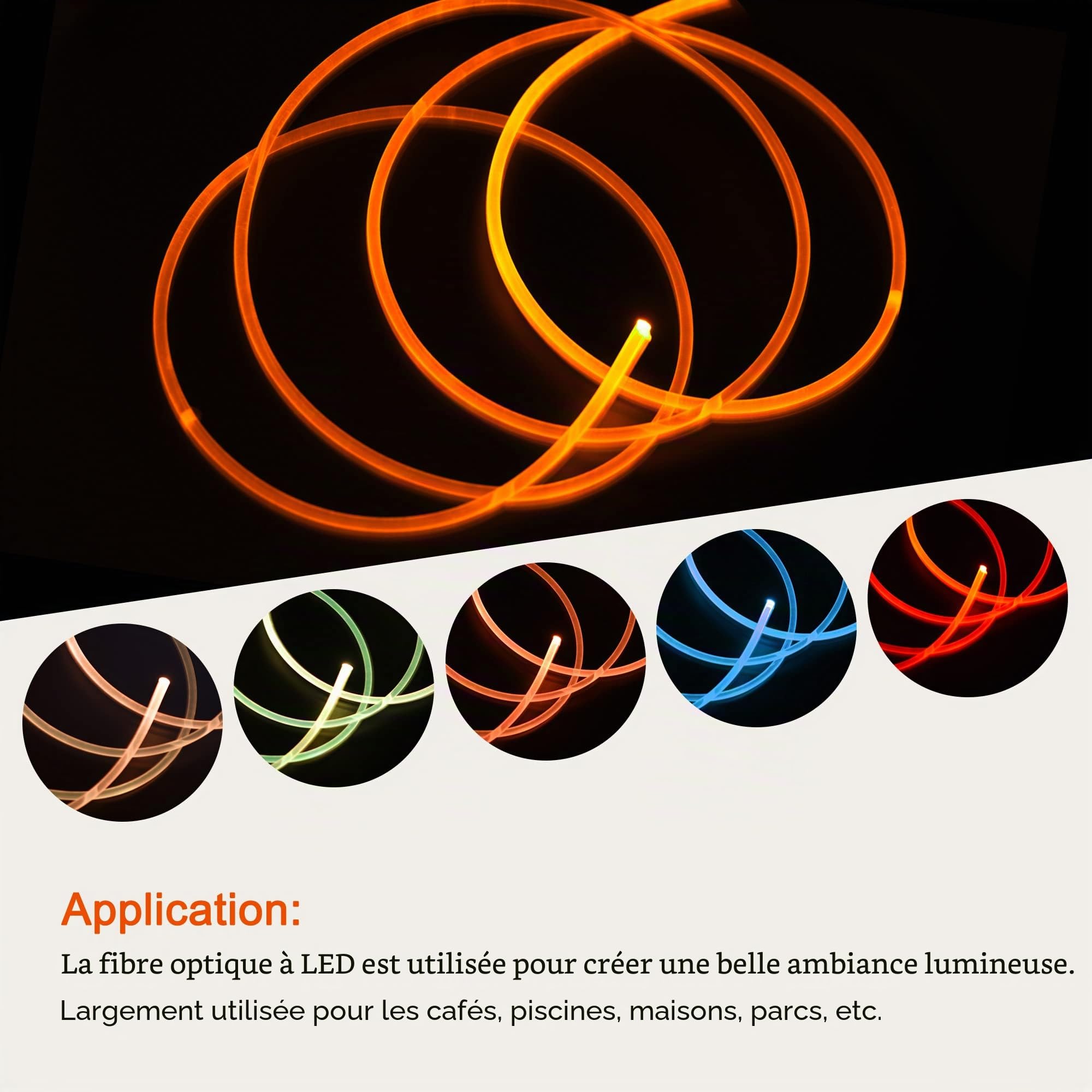 SOURCINGMAP Fibre optique PMMA 3mm 3m lueur latérale