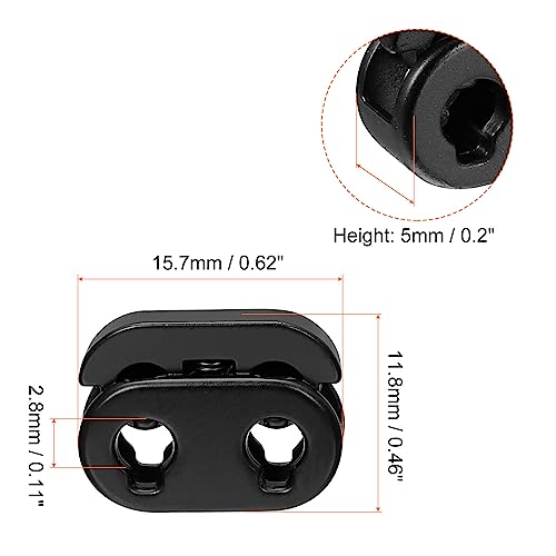 sourcing map Arrêt Cordon Noir 15mm Lot de 20