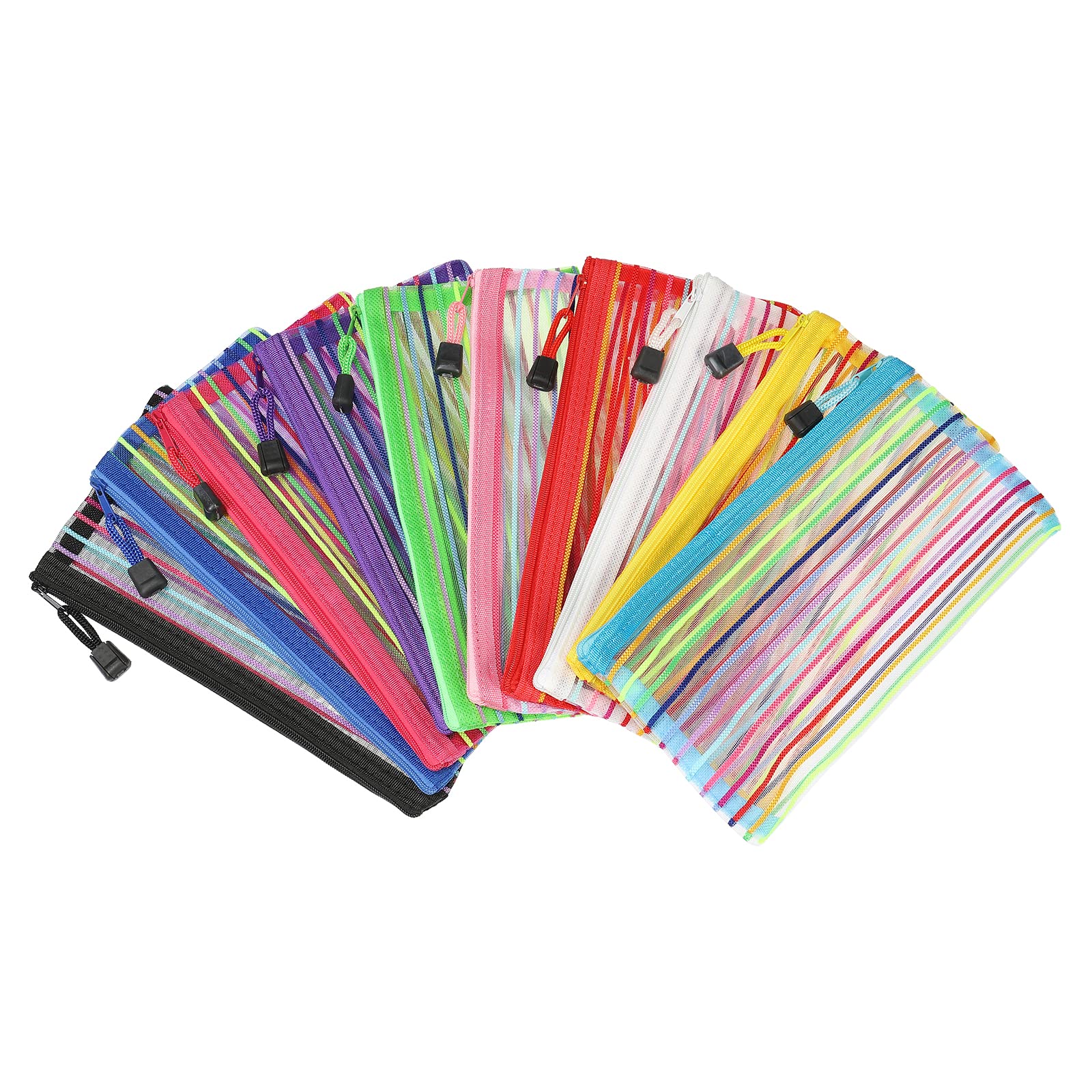 sourcing map B6 pochette maille zippée multicolore lot de 10 nylon