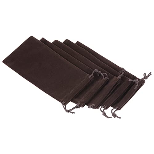 Sourcing Map 17x8cm Pochette Microfibre Marron Lot 5 Verres