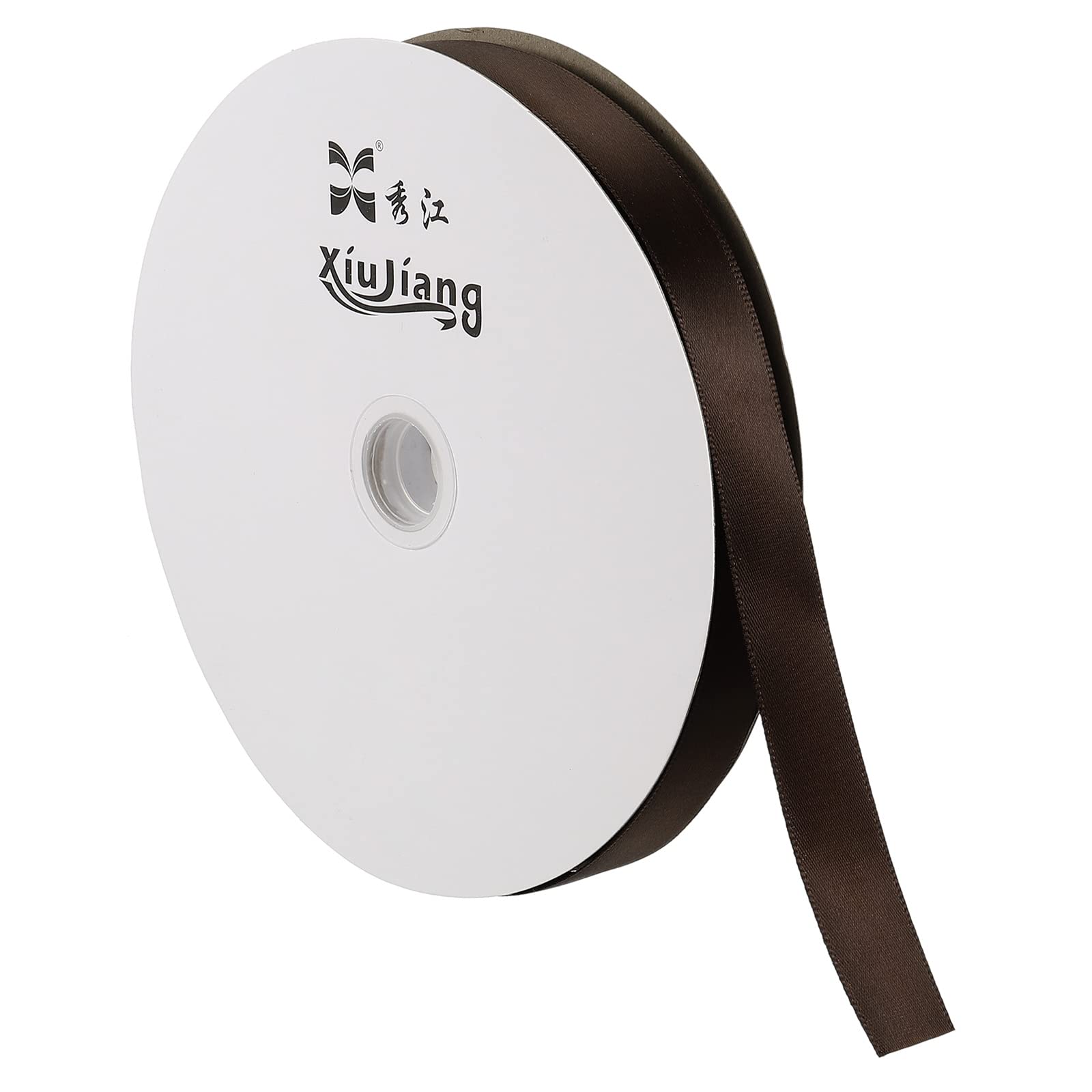 sourcing map ruban satin 20mmx91,4m marron foncé