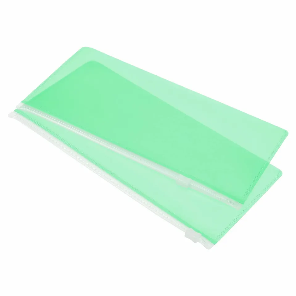 sourcing map pochette zippée A6 verte x10 PP