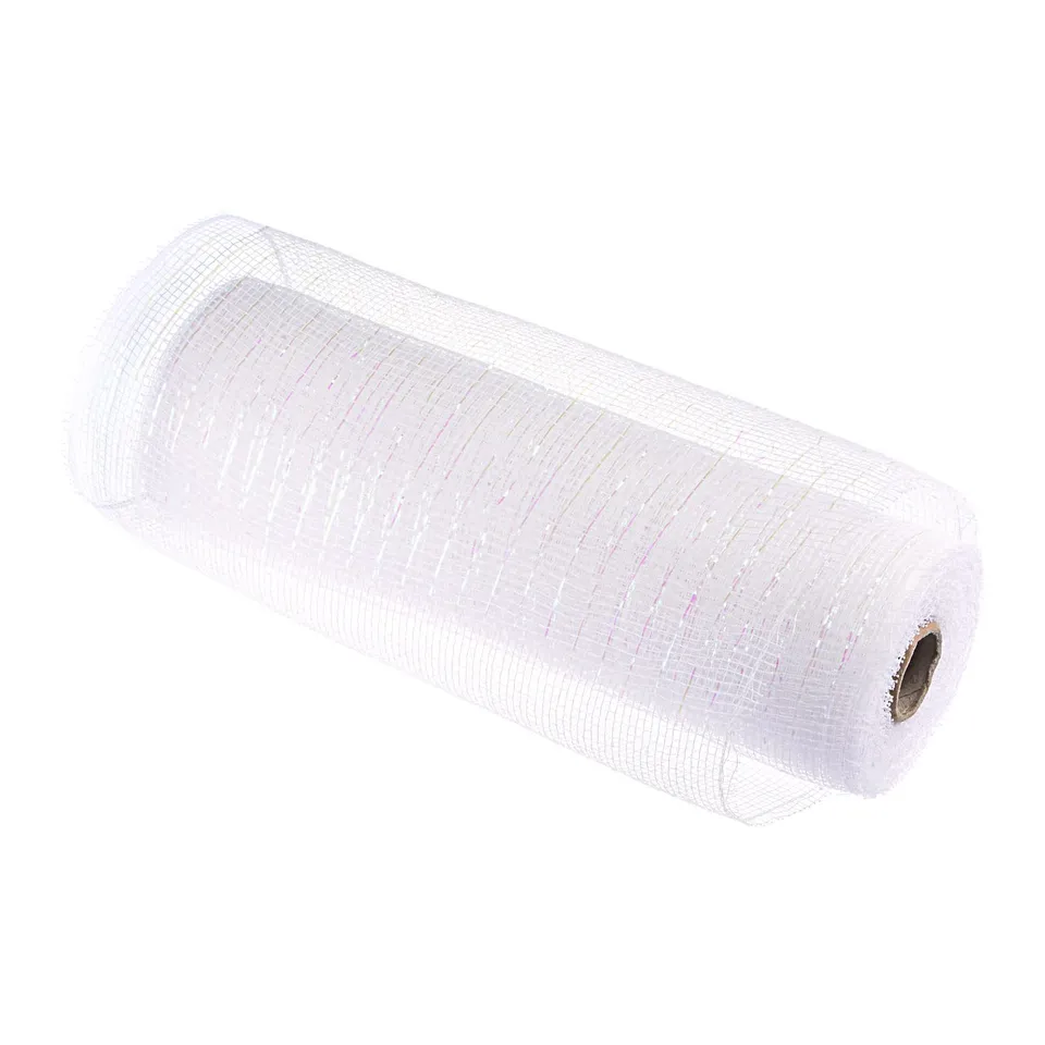 sourcing map Home & Garden ruban maille blanc irisé 9 m