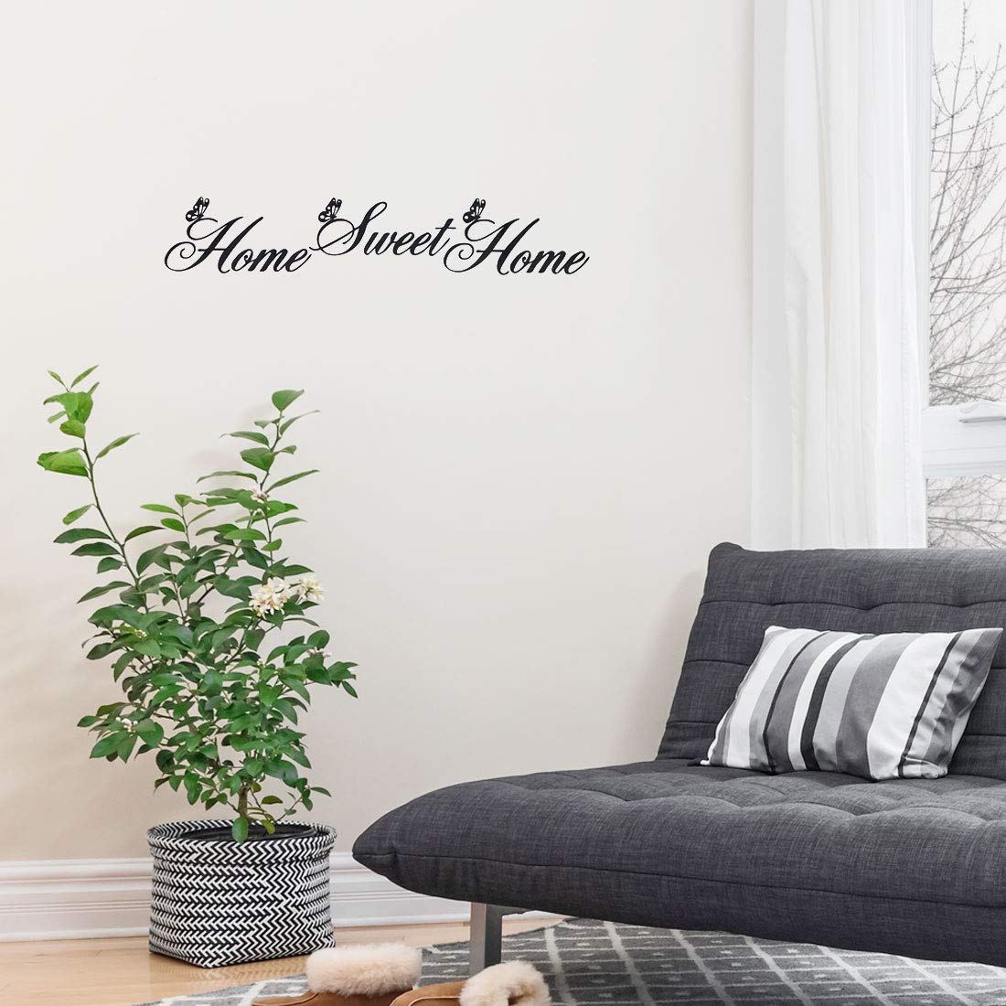 sourcing map sweet domicile sticker mural PVC 60x13 cm