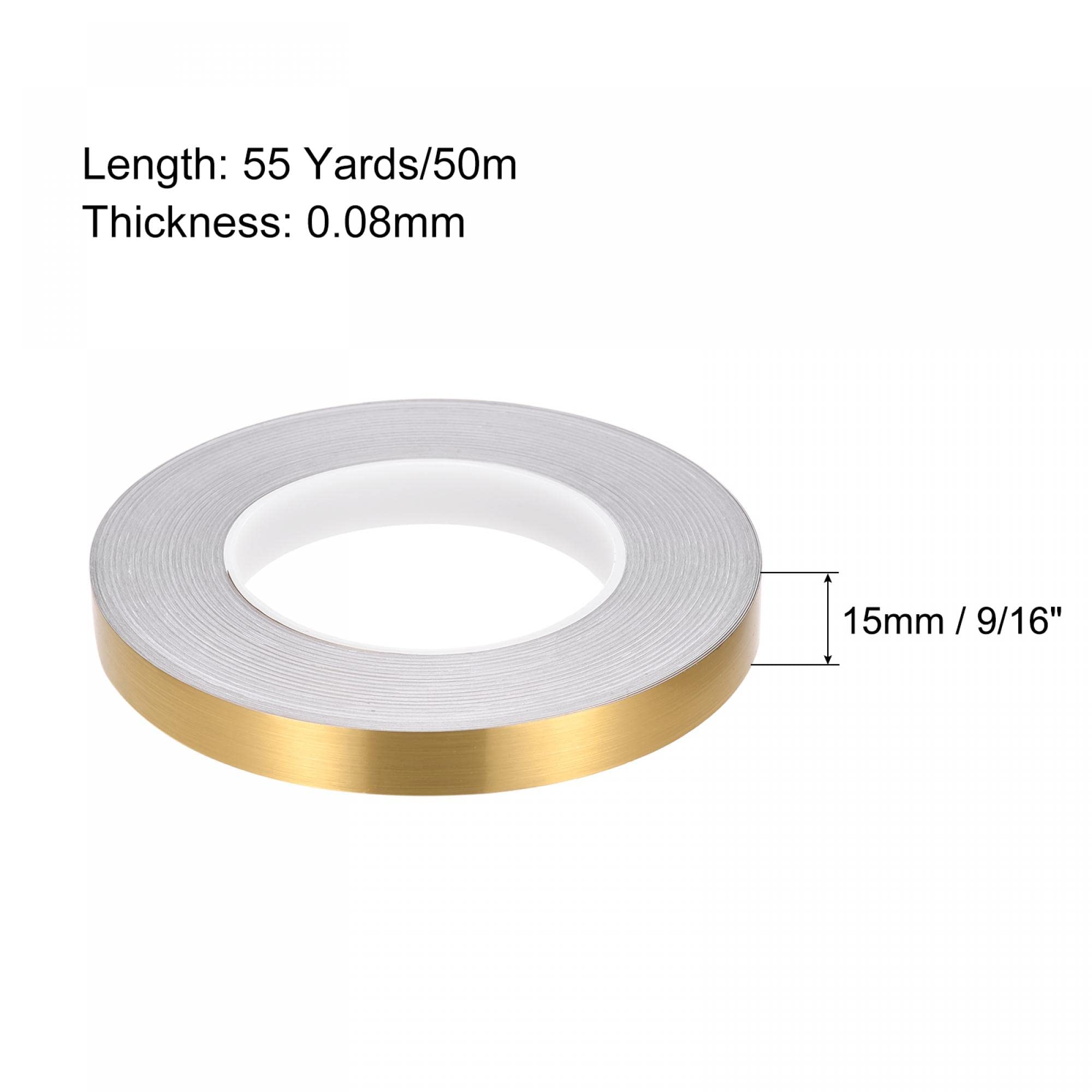 Sourcing Map ruban adhésif carrelage doré 15mm x 50m étanche