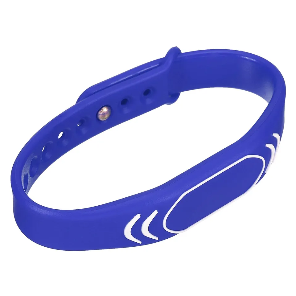 sourcing map Electronics bracelet RFID silicone 13,56 MHz bleu x1
