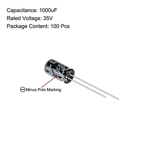 Sourcingmap 100uF 35V condensateur électrolytique alu 100 pièces