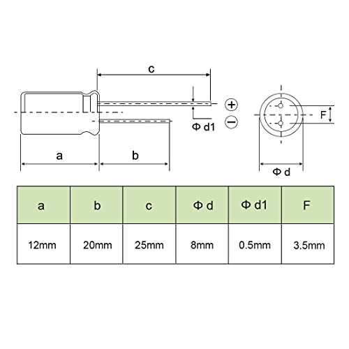 sourcing map Industrial condensateur électrolytique 220uF 35V 60pc