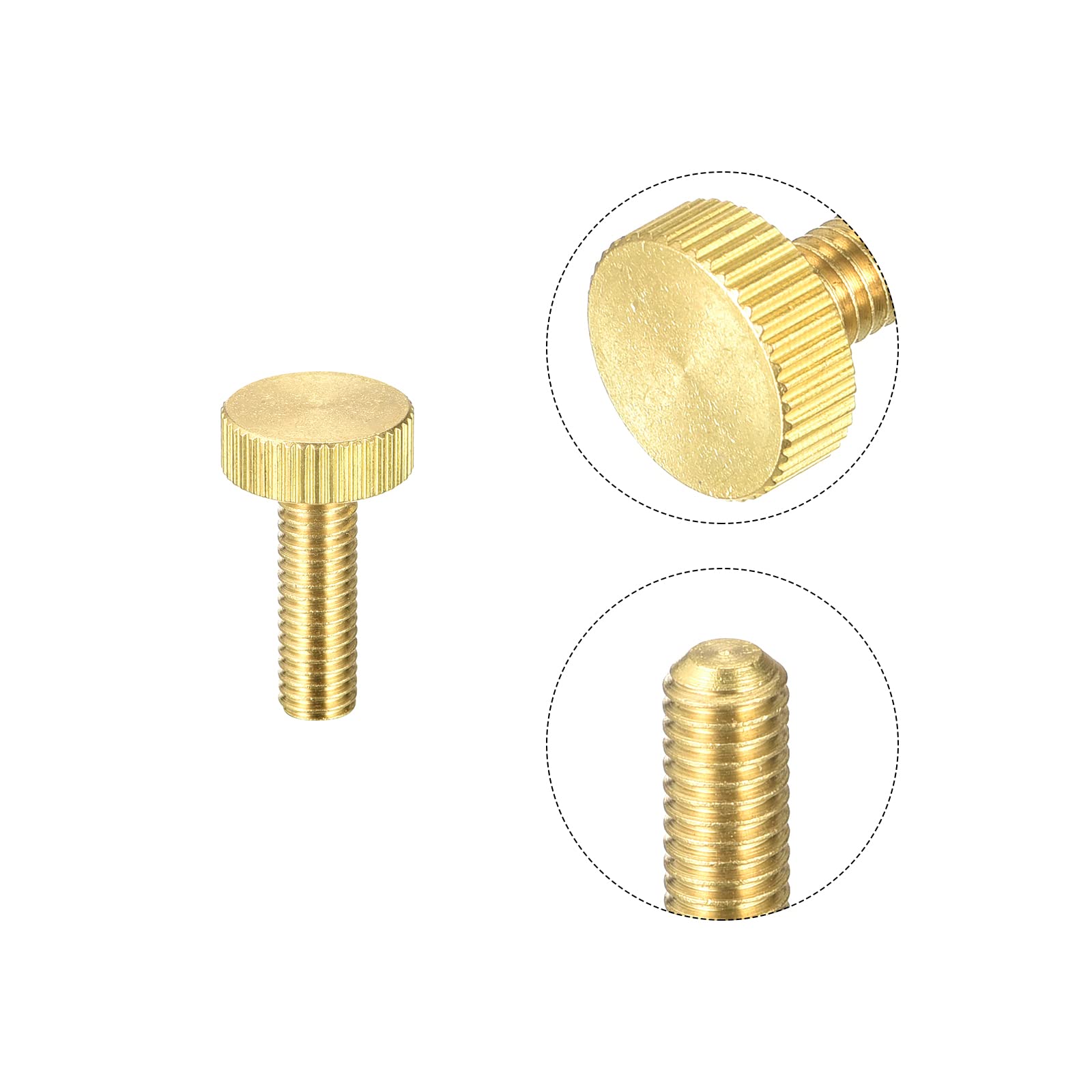 sourcing map M6x20mm vis moletée laiton lot de 2 sans outil