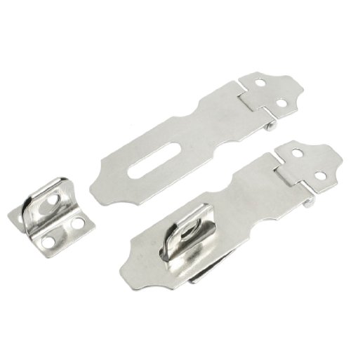Sourcingmap Home & Garden moraillon porte-cadenas argent 76mm lot 2