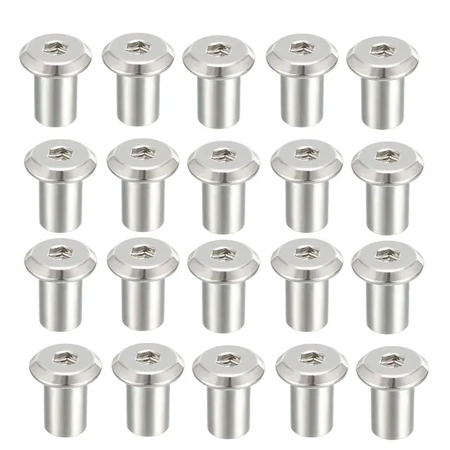 sourcing map M6x12mm insert écrou hexagonal nickelé lot 20