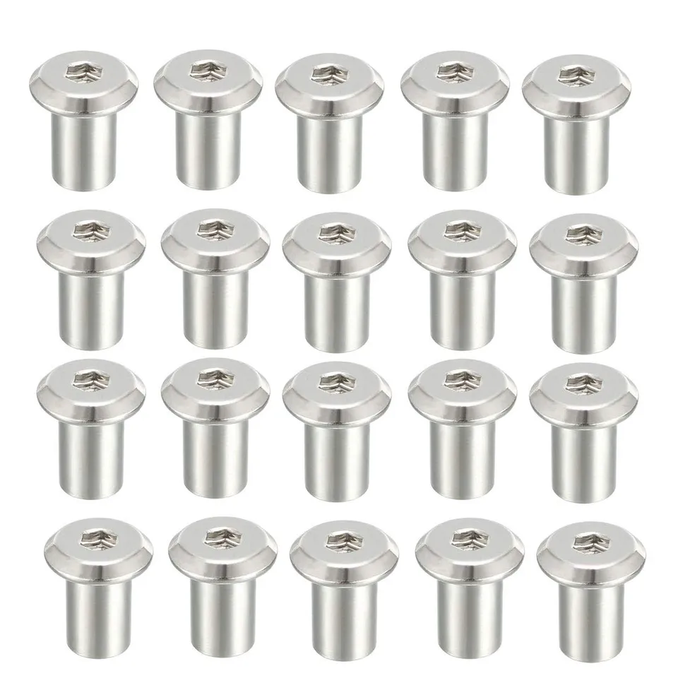 sourcing map M6x12mm insert écrou hexagonal nickelé lot 20