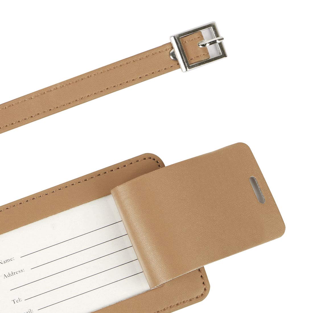 Sourcingmap Home étiquette bagage marron PU lot 2