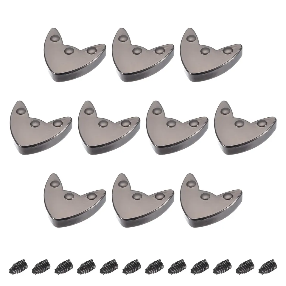 sourcing map Embout Fermeture Métal Noir 19mm Lot de 12