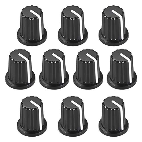 Sourcingmap bouton potentiomètre guitare 6 mm noir blanc lot 10