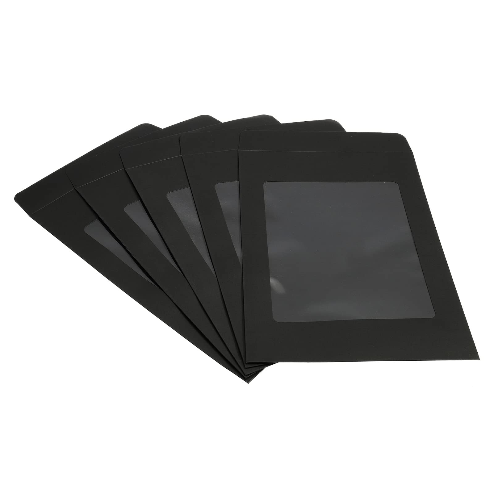Sourcing Map A4 Enveloppe Fenêtre Noire Simple Face x10