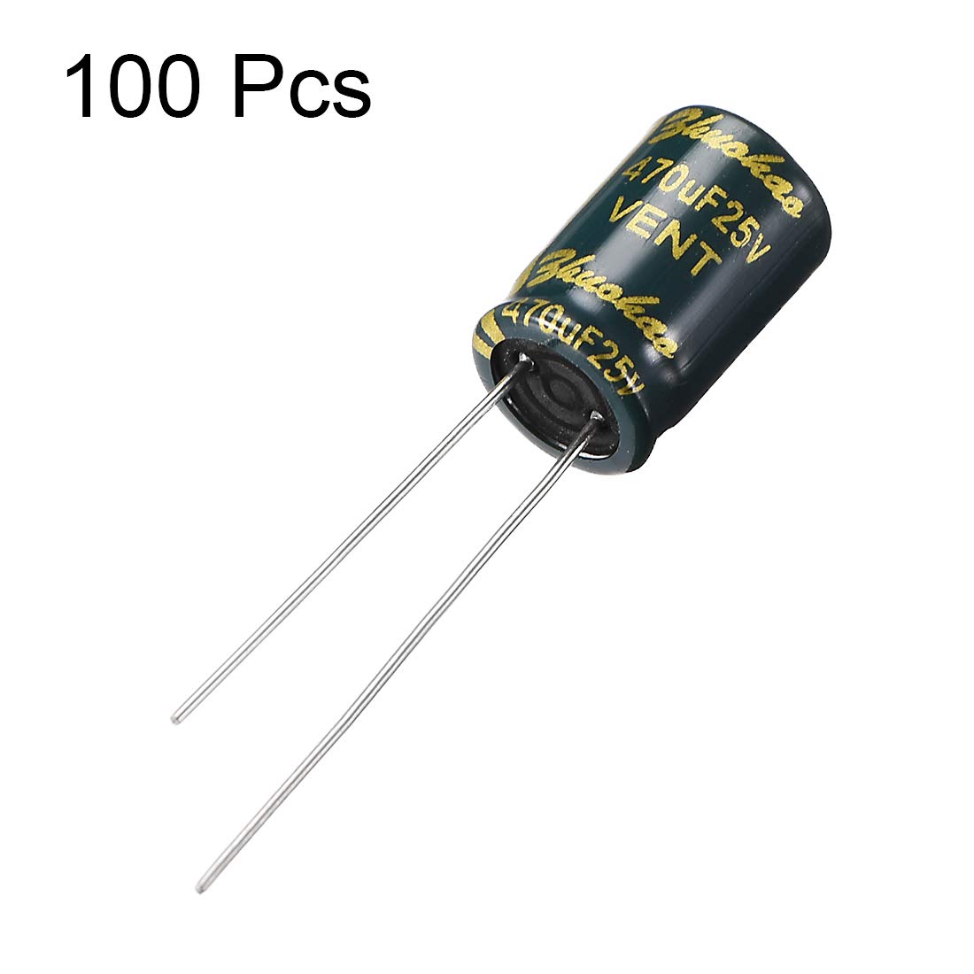 sourcing map 470uF 25V condensateur électrolytique 100pcs 8x12mm