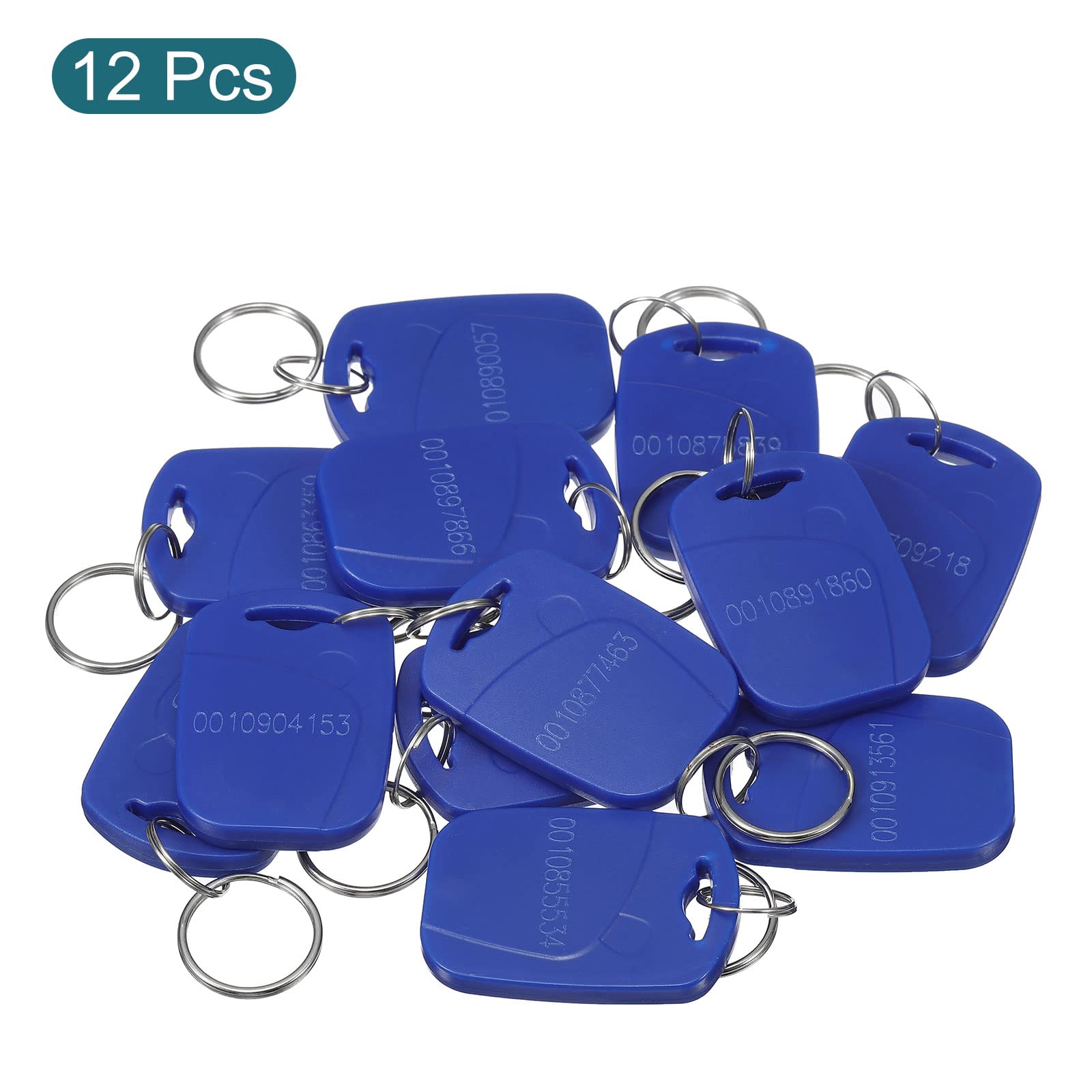 sourcing map Office porte-clés RFID double fréquence bleu 12 pcs