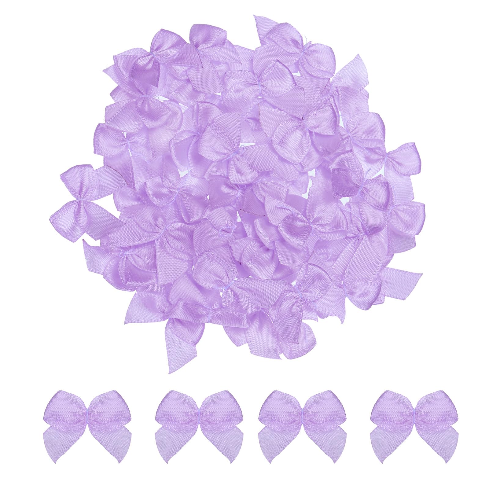 sourcingmap Noeuds satin 2,5cm mini noeuds ruban noir 50pcs