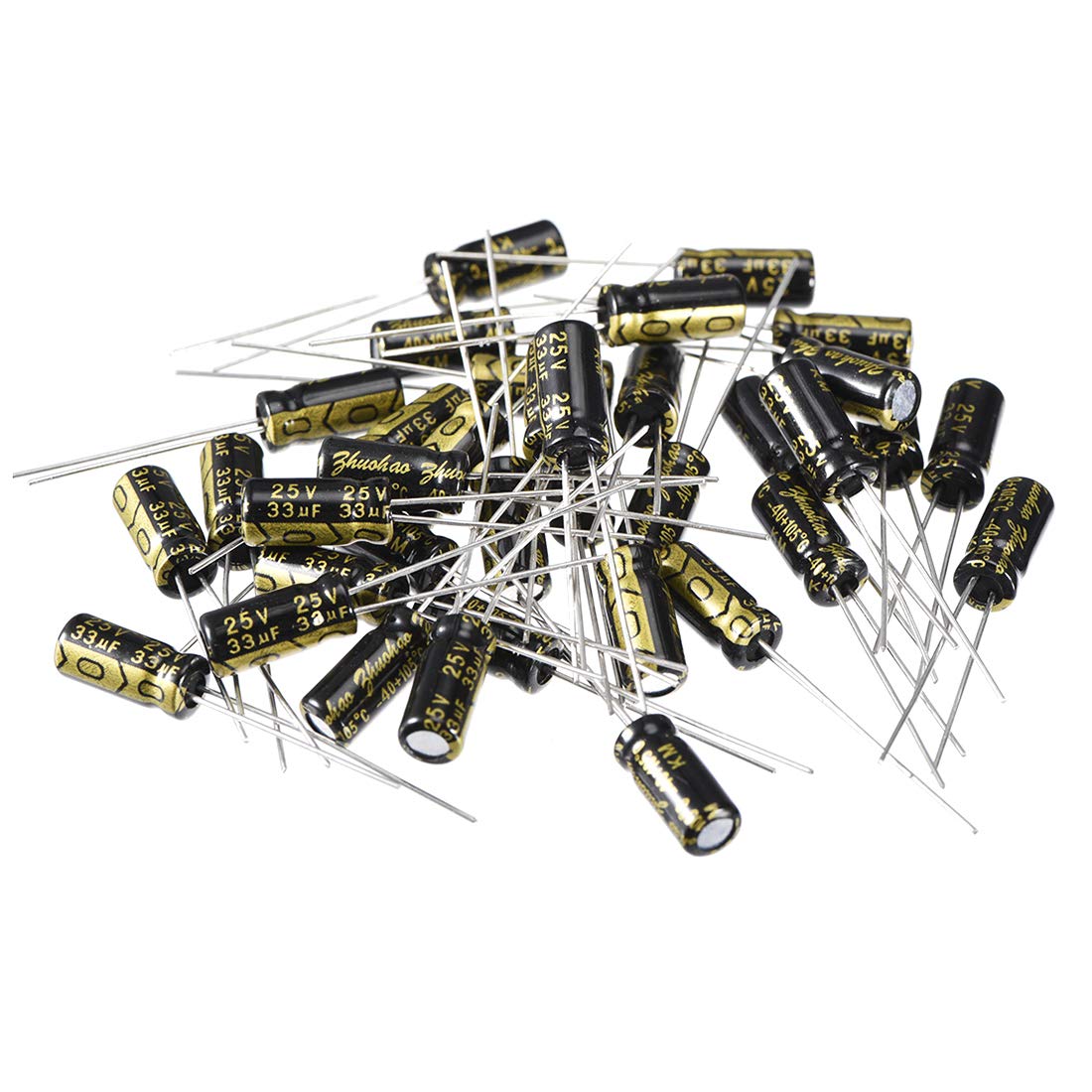 sourcing map 33uF 25V condensateur 30 pcs 5x11mm 105°C