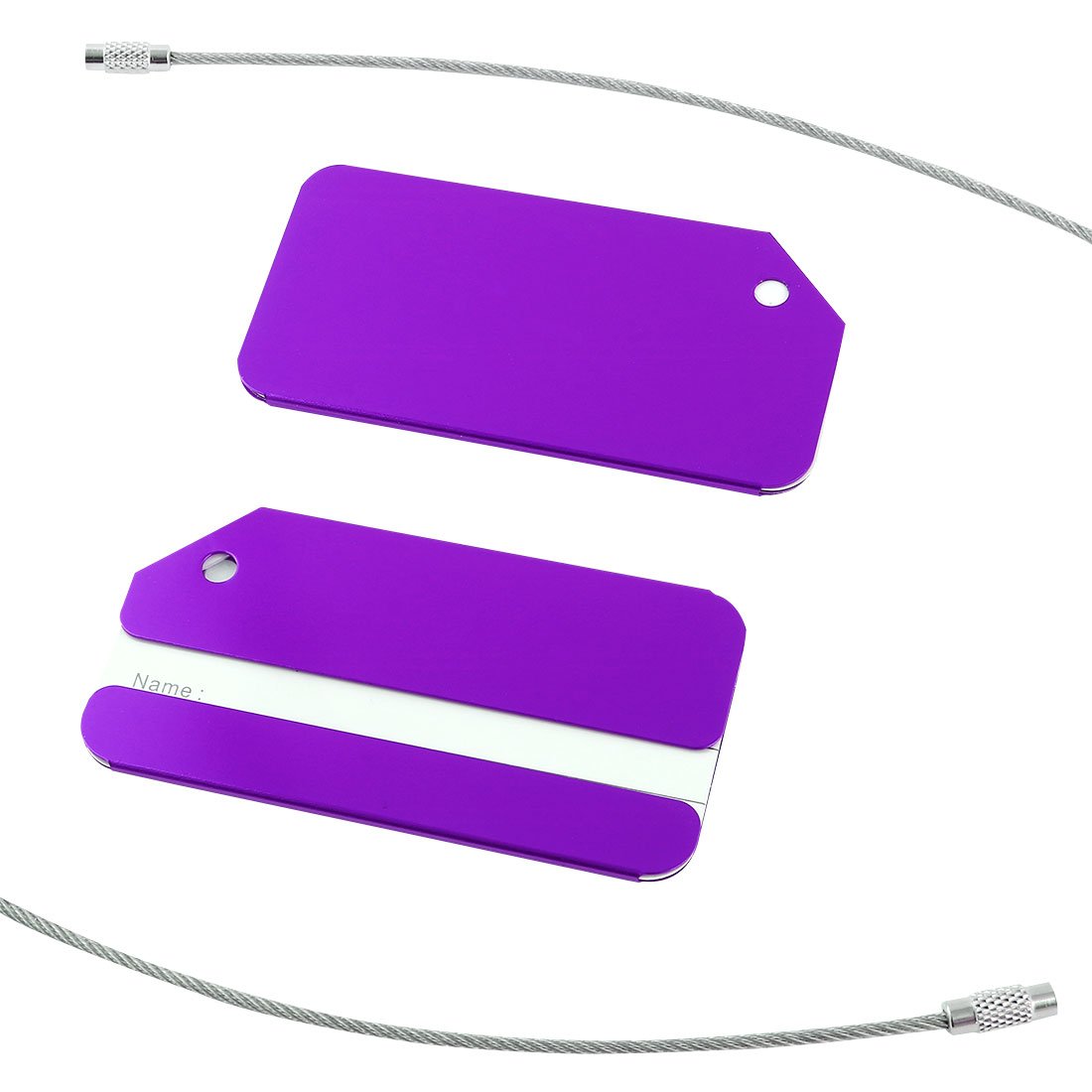 Sourcingmap étiquette bagage aluminium violet lot 2