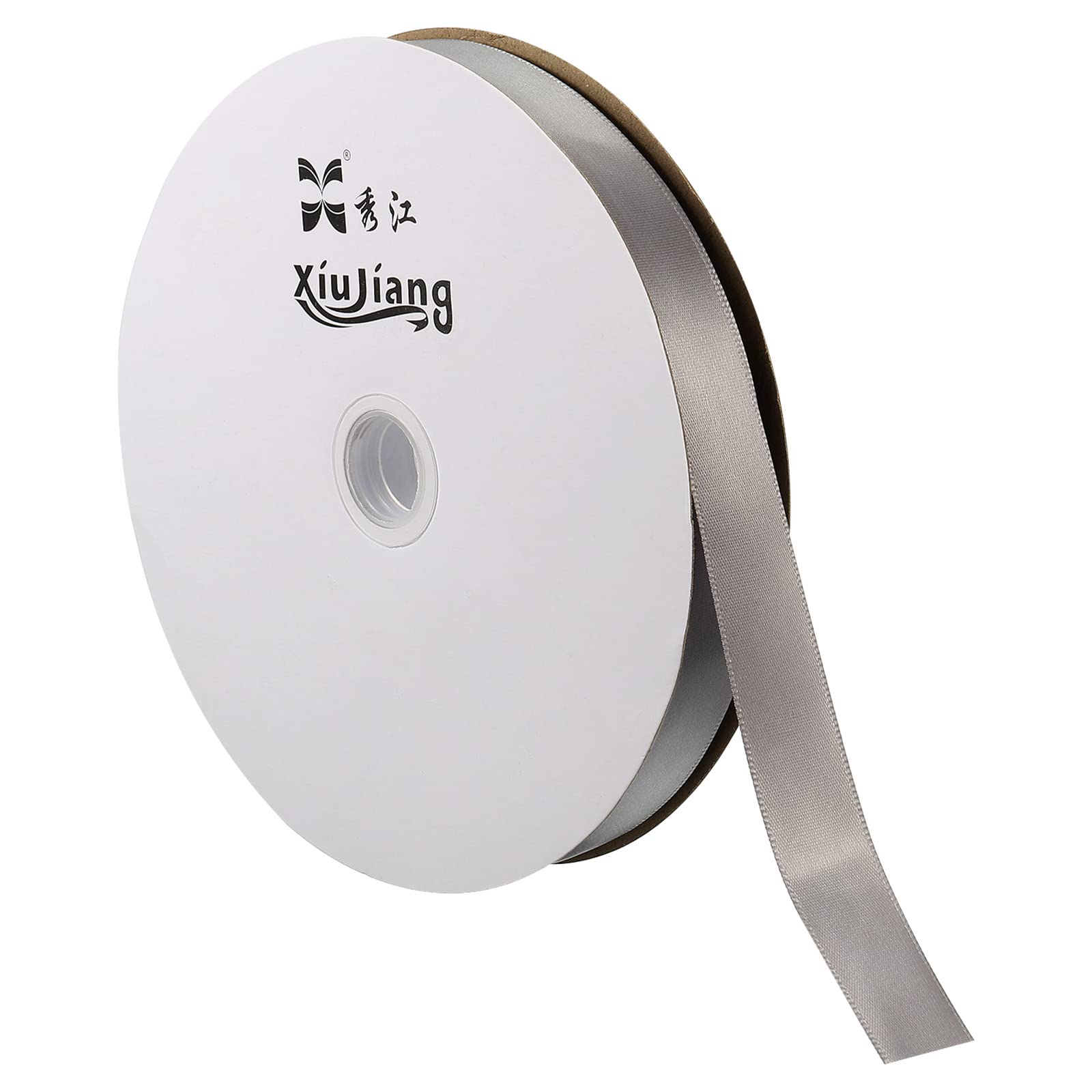 sourcing map Home & Garden Ruban Satin Argenté 20mm x 91,4m