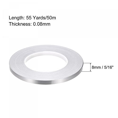 sourcing map Home & Garden ruban adhésif carrelage argenté 8mm x 50m