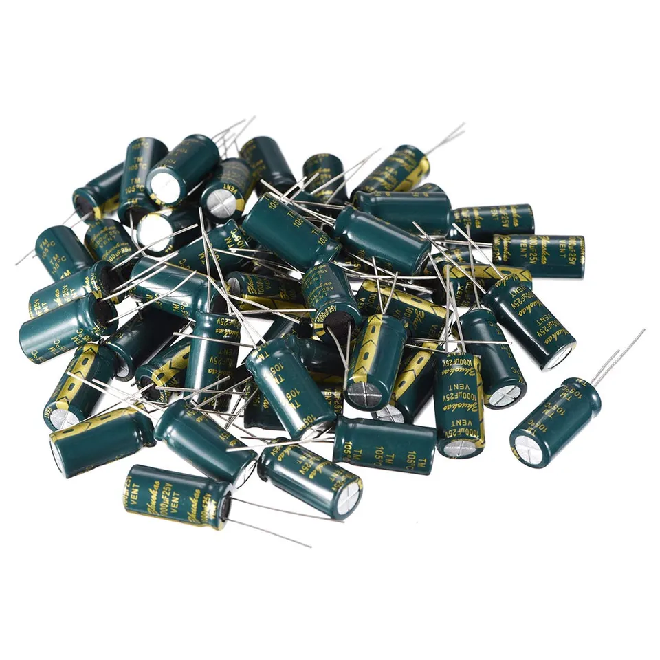 sourcing map Industrial condensateur alu 100UF 25V lot 60 105°C