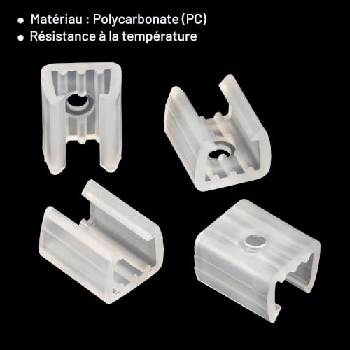 sourcing map Industrial clips néon LED 8 mm transparent lot 50