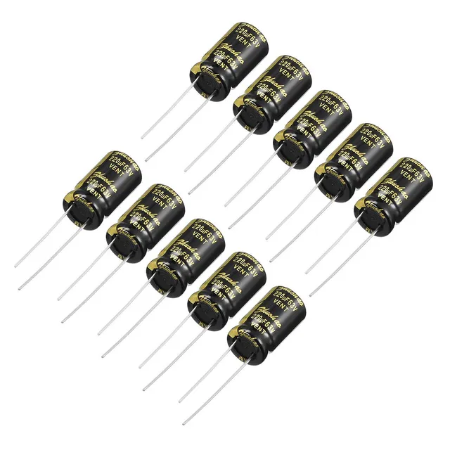 Sourcing Map Condensateur 220uF 63V 10x17mm 10pcs