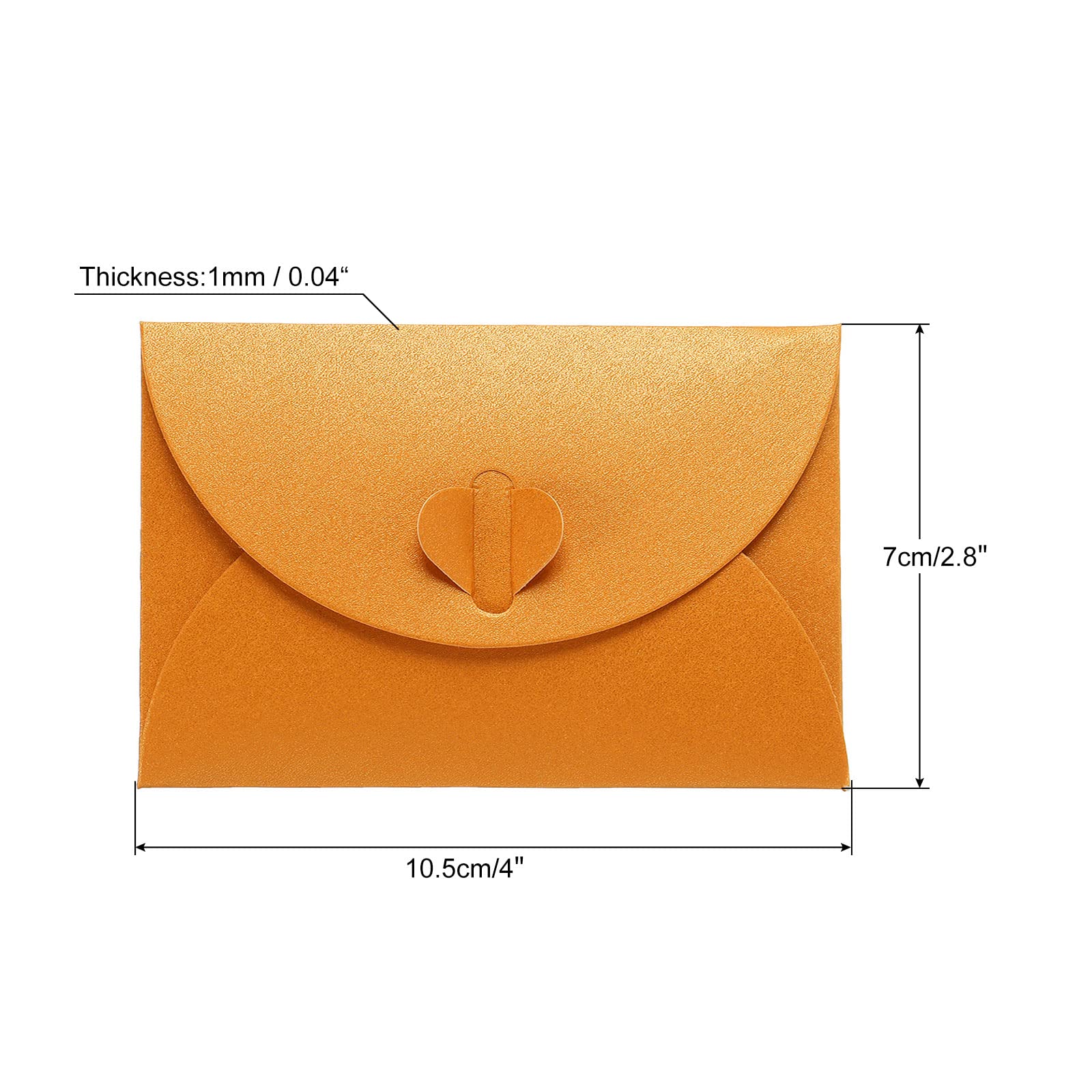 sourcing map Mini enveloppes coeur orange lot 24 papier 7x10,5cm