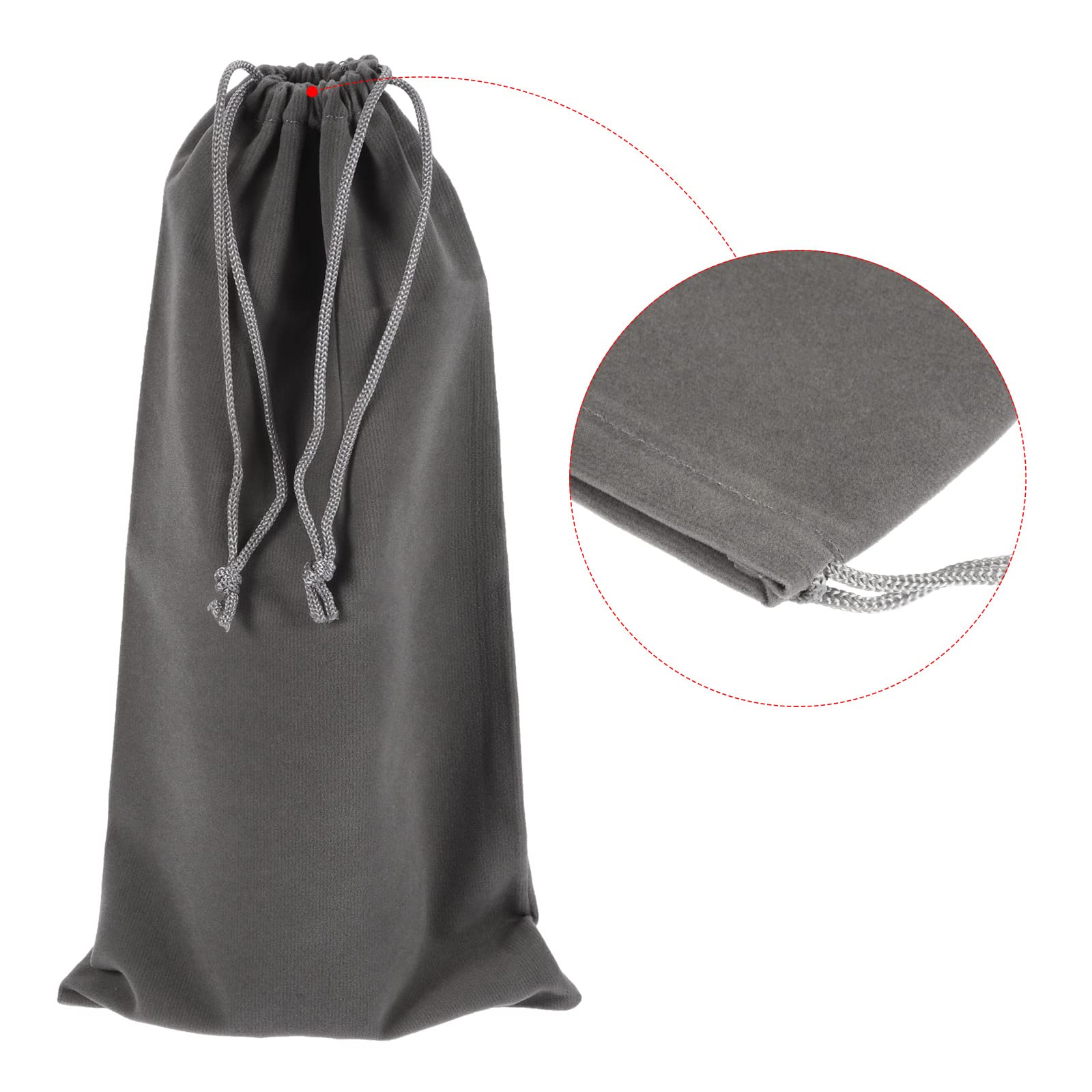 Sourcing Map Pochette Microfibre Cordon 2 pcs Gris 30x15 cm