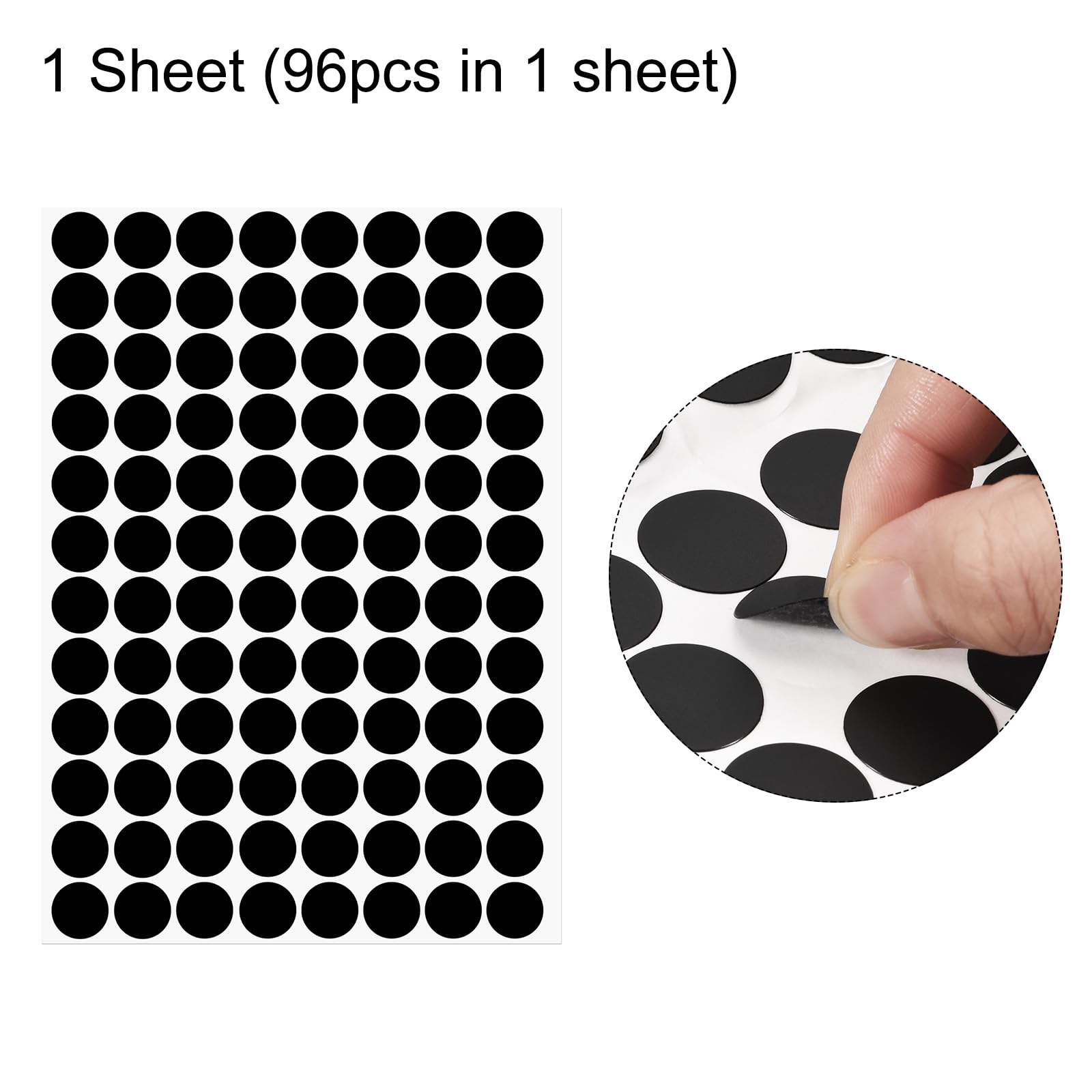 Sourcing Map Home & Garden cache vis noir 15mm 96pcs PVC