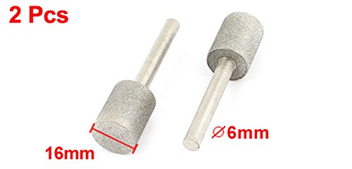 Sourcing Map Pointe à meuler diamant 16mm tige 6mm lot de 2