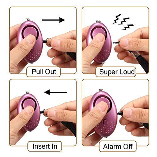 Sourcing Map Electronics alarme personnelle 130dB rose 3 pcs