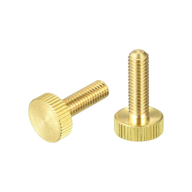 sourcing map M6x20mm vis moletée laiton lot de 2 sans outil