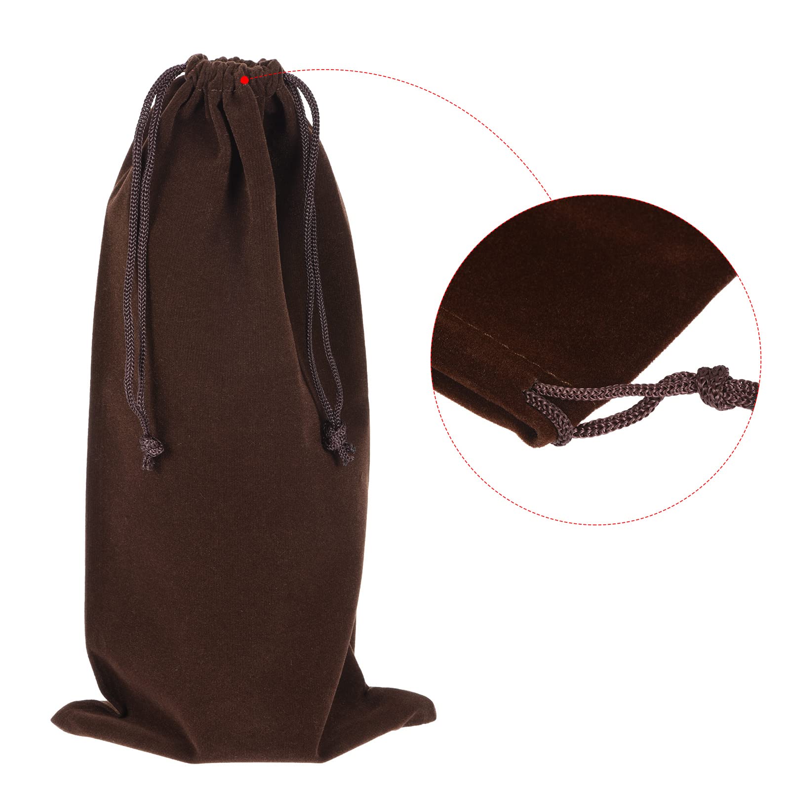 Sourcing Map 17x8cm Pochette Microfibre Marron Lot 5 Verres